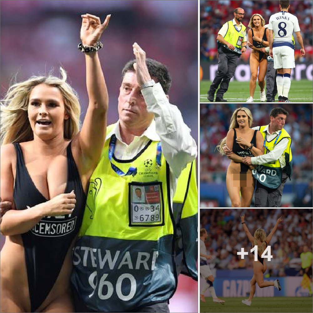 VIVA LA VITA Sexy female pitch invader at Champions League final promotes X-rated PORN site Vitaly Uncensored which offers ‘wild pranks, t*** and a**, no rules’